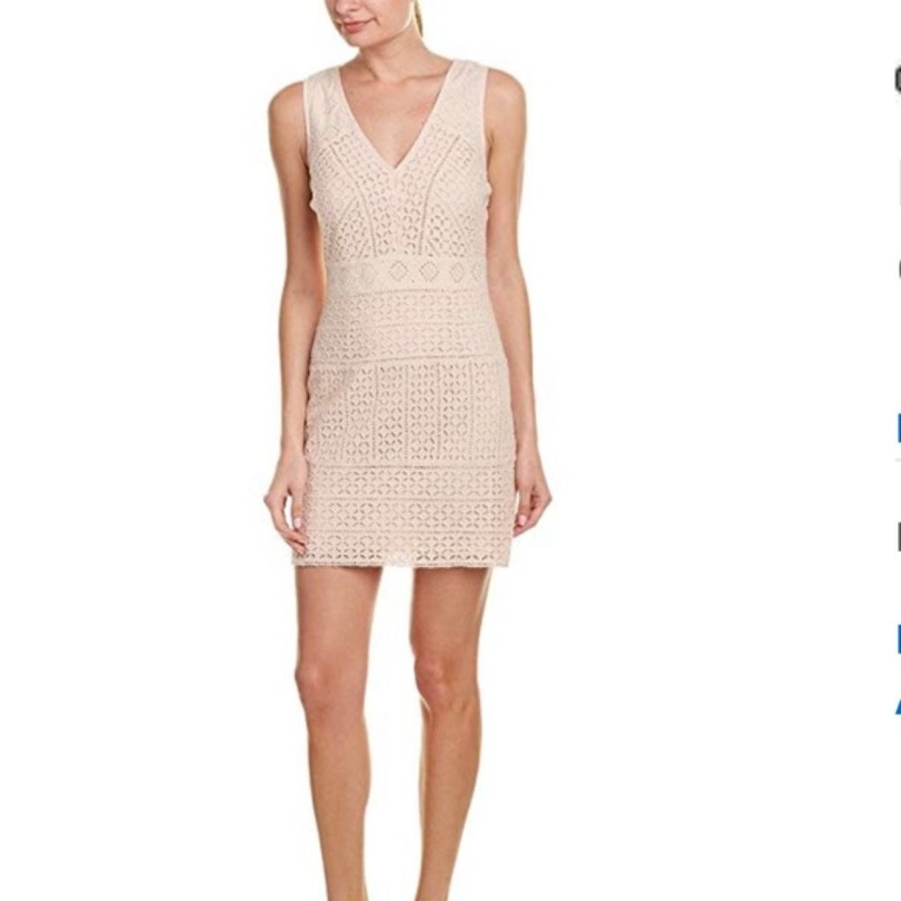 LIKE NEW French Connection Schiffley Cotton Lace Overlay Dress Size 8